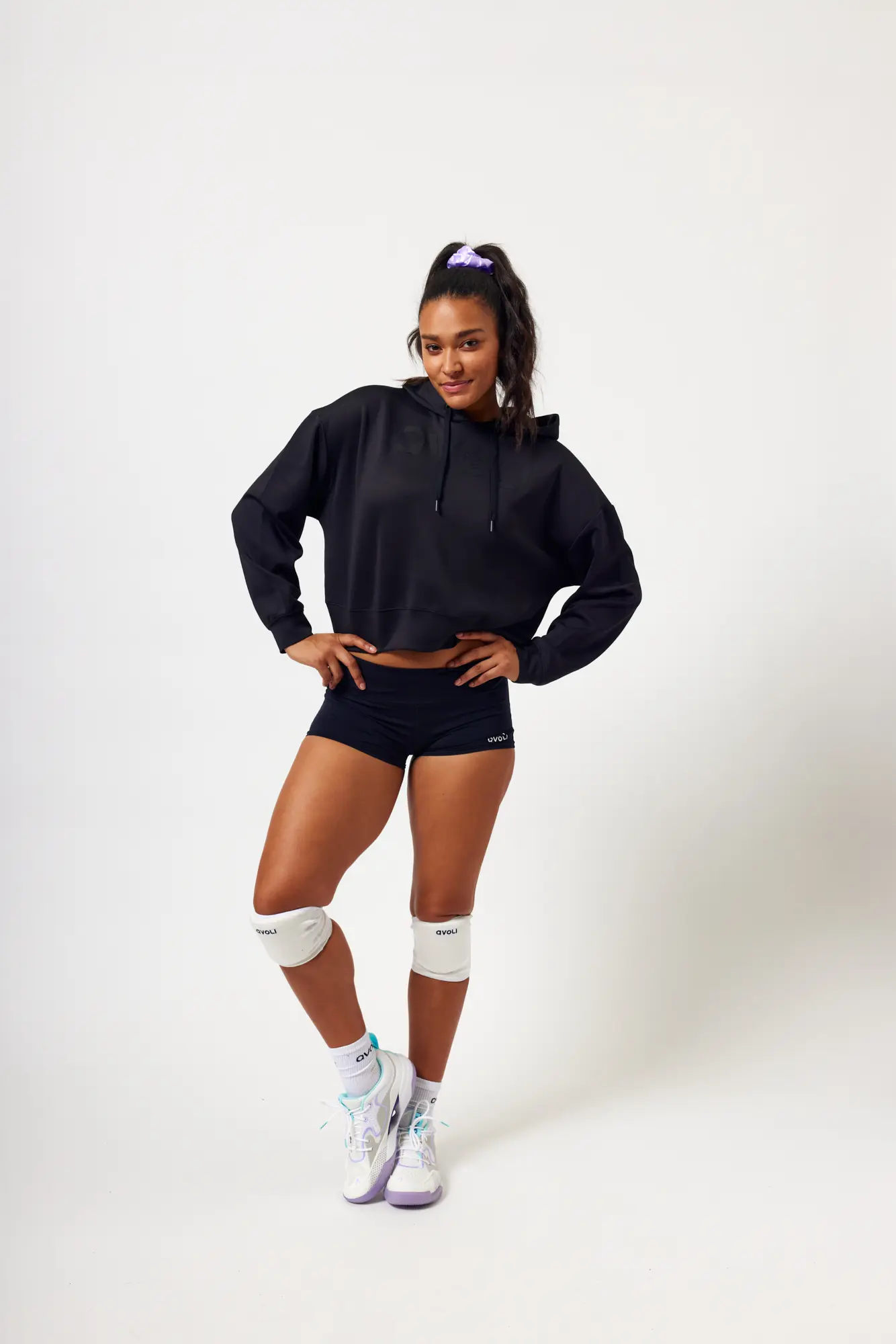 Black with Black Cropped Hoodie - Image 7